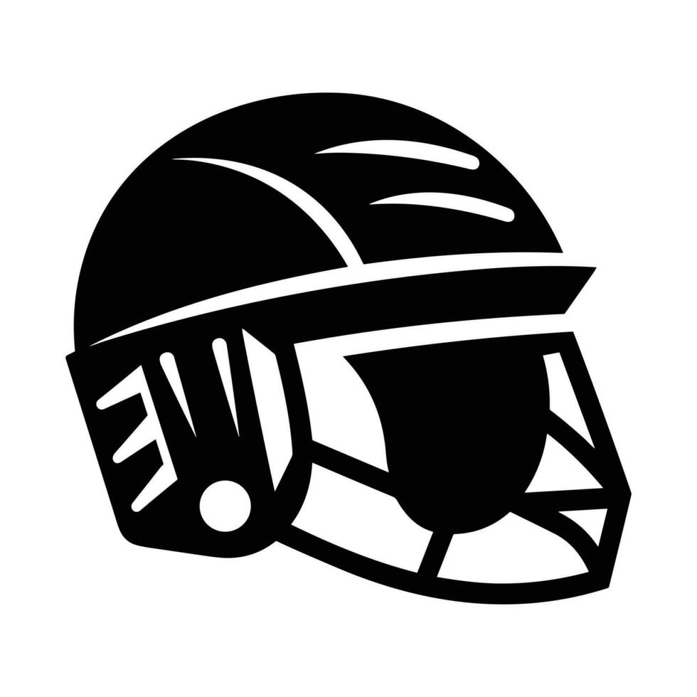 zwart silhouet van een hockey helm vector icoon