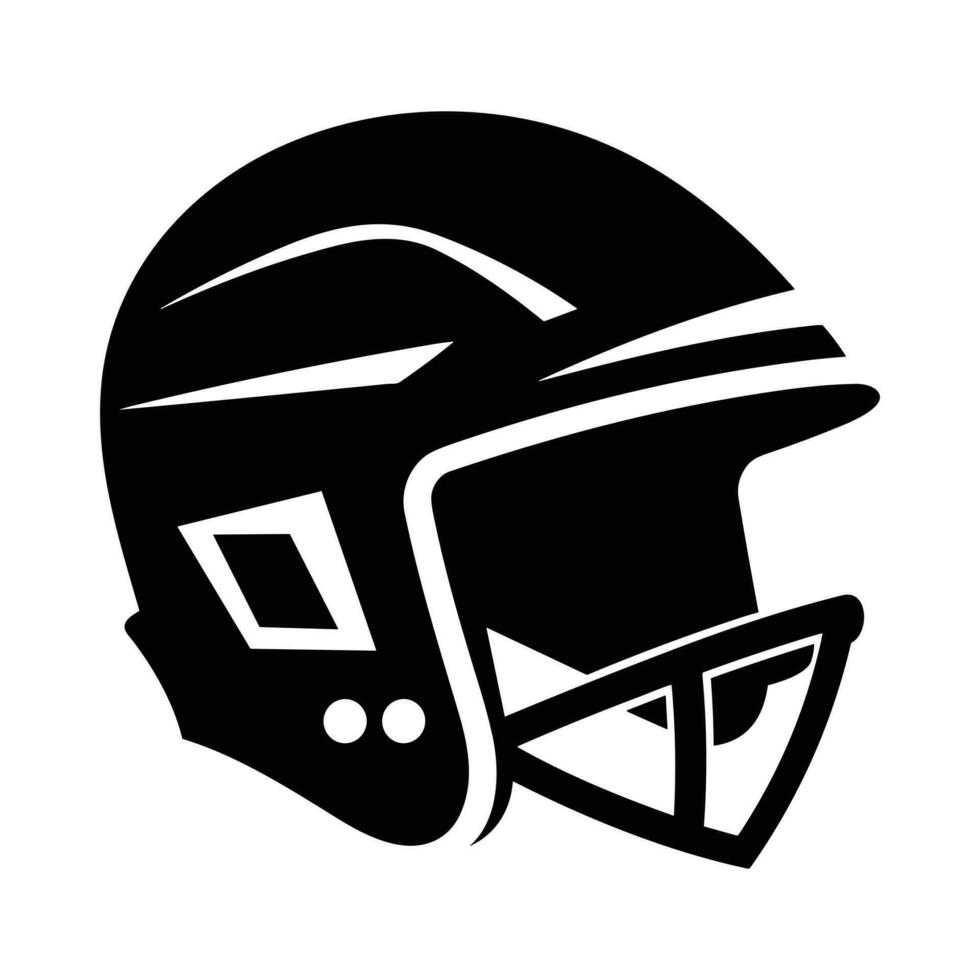 zwart silhouet van een hockey helm vector icoon