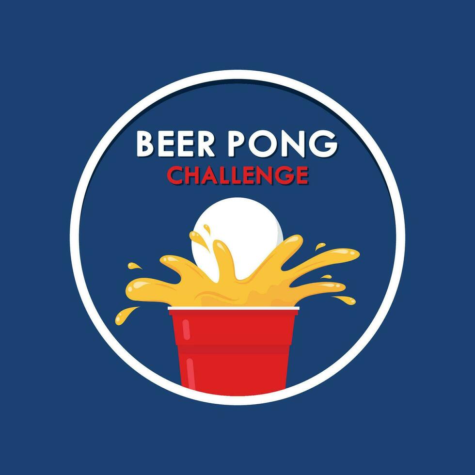 partij kop geïsoleerd Aan rood achtergrond, vector illustratie. rood, wit en blauw bier kop vector. bier pong.