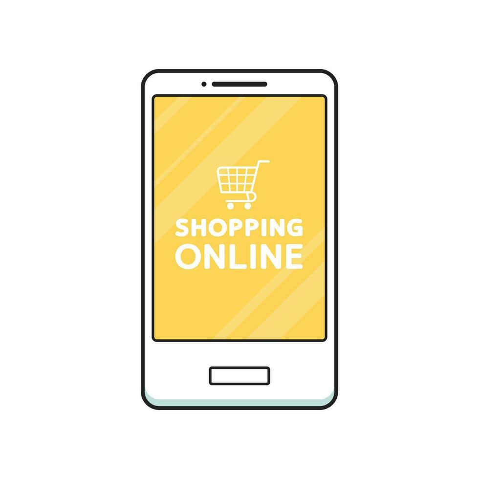 boodschappen doen online logo ontwerp. boodschappen doen online logo Aan slim telefoon. vector