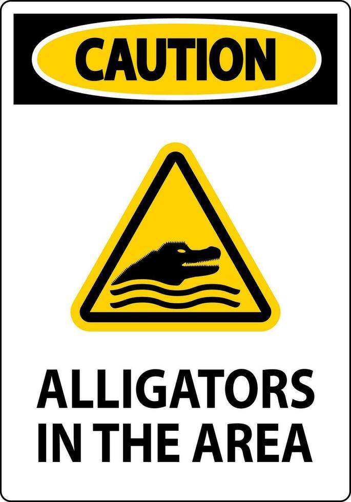 voorzichtigheid alligators in de Oppervlakte teken vector