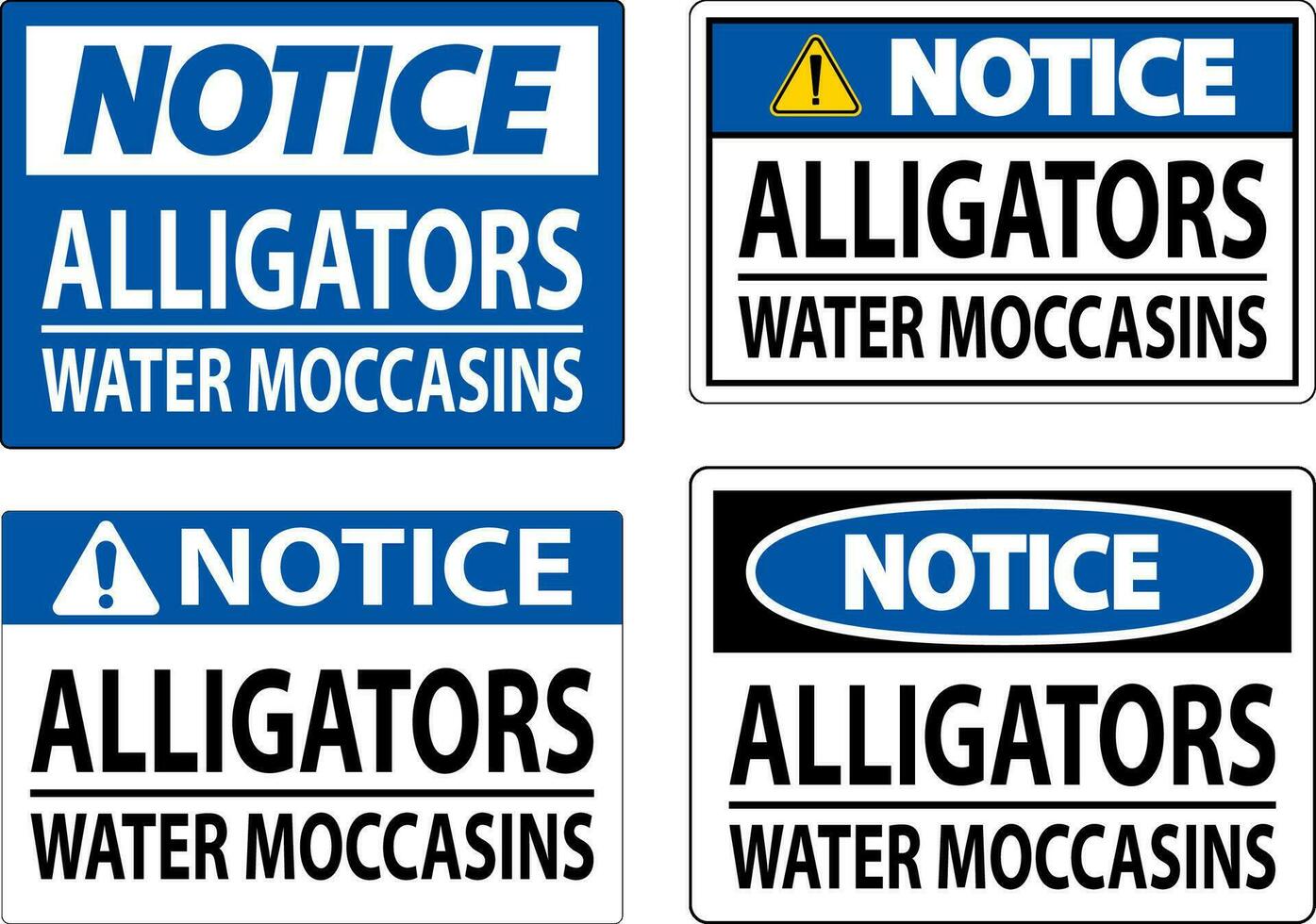 merk op teken alligators - water mocassins vector