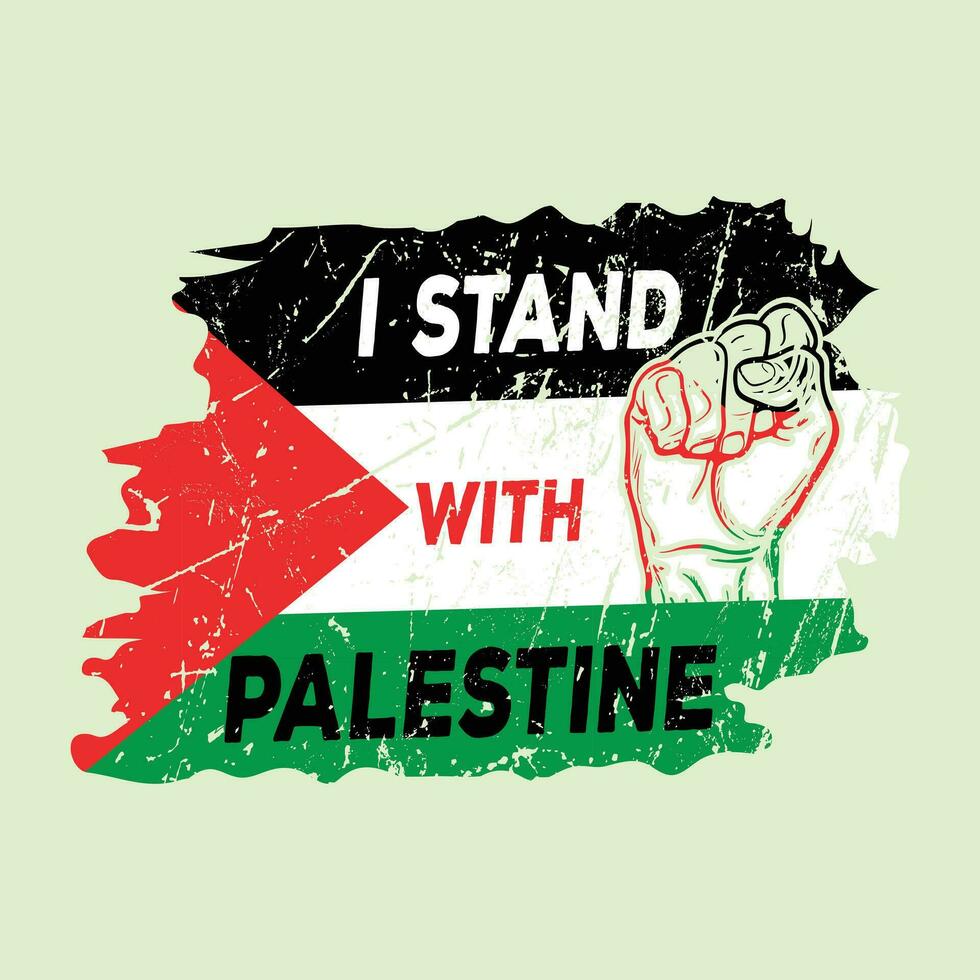 ik staan met Palestina, ik staan met Palestina shirt, Palestina vlag overhemd ontwerp. vrij Palestina t shirt, opslaan Gaza vrijheid vector