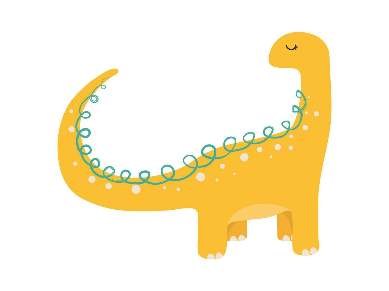 illustratie van schattig tekenfilm dinosaurus Aan wit achtergrond. kan worden gebruikt voor kinderen kamer, sticker, t-shirt, mok en andere ontwerp. schattig weinig diplodocus. vector