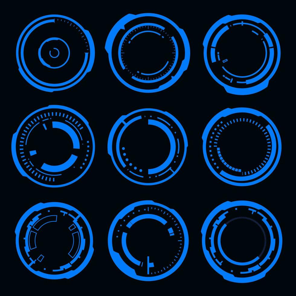 vector koppel kader hud cyberpunk ontwerp element. technologie hi-tech element.