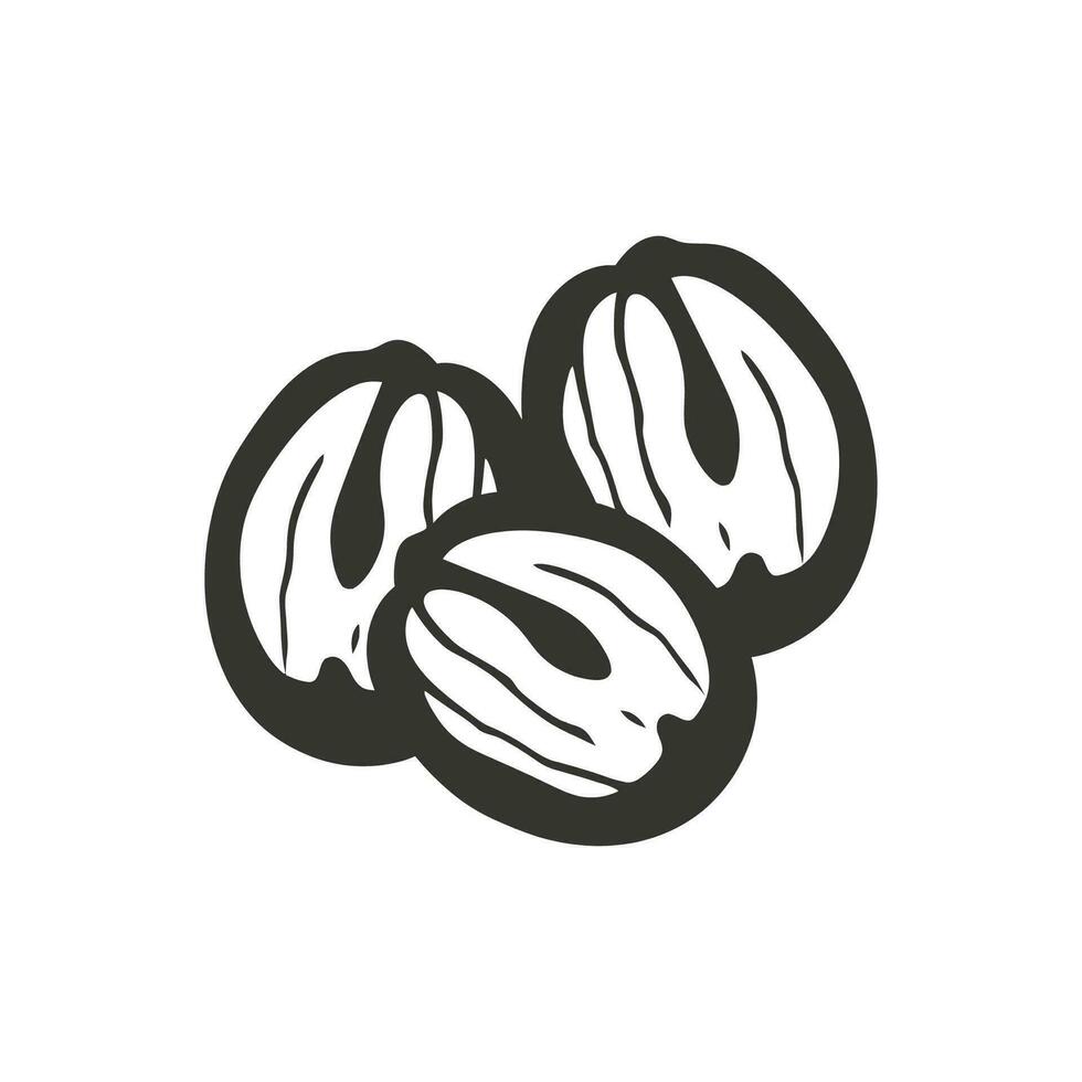 walnoten icoon Aan wit achtergrond - gemakkelijk vector illustratie