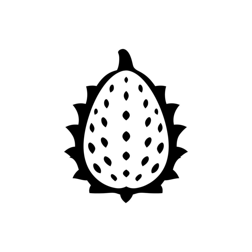 zuurzak fruit plak icoon geïsoleerd Aan wit achtergrond vector