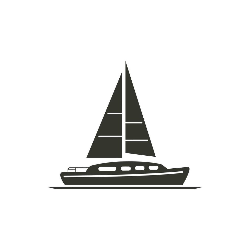 catamaran Aan de water icoon Aan wit achtergrond - gemakkelijk vector illustratie