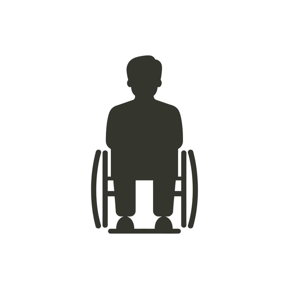 geduldig in rolstoel icoon Aan wit achtergrond - gemakkelijk vector illustratie