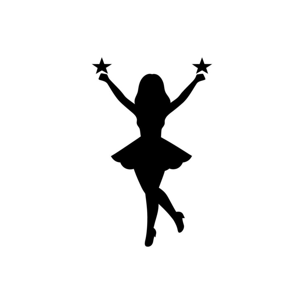 cheerleader dans icoon Aan wit achtergrond - gemakkelijk vector illustratie