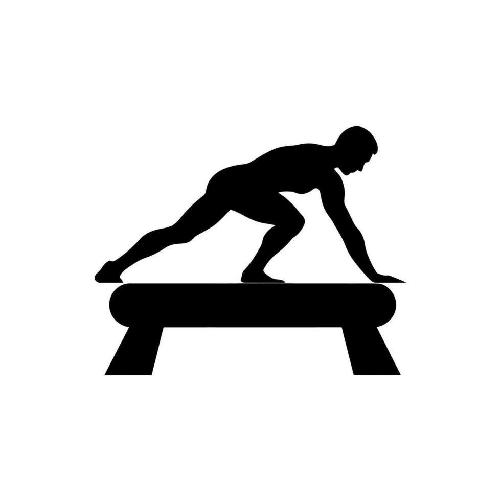 mannetje gymnast icoon Aan wit achtergrond - gemakkelijk vector illustratie