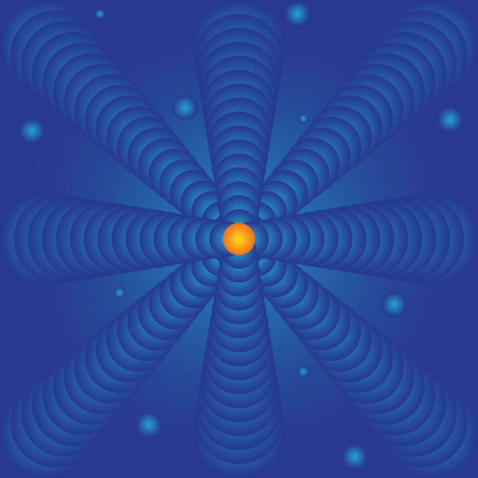 achtergrond ontwerp sjabloon, met een vloeistof zon stijl schijnend in blauw vector