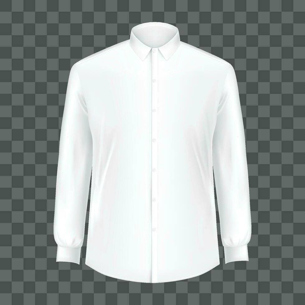 vector wit blanco mannetje overhemd met lang mouwen in voorkant realistisch vector sjabloon geïsoleerd
