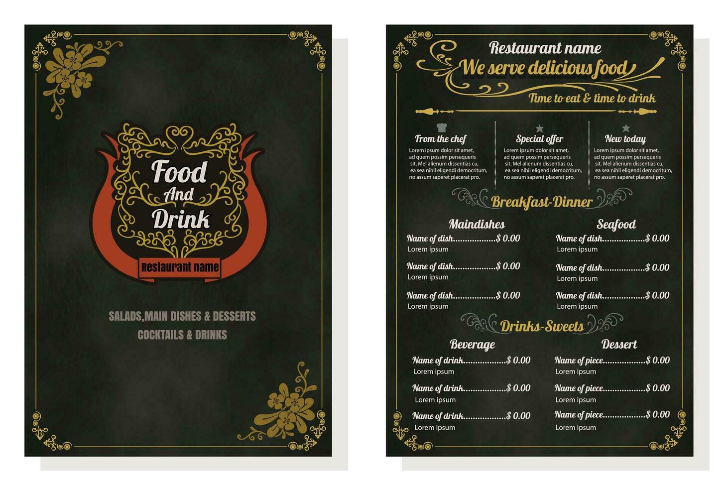 snel voedsel restaurant vector menu sjabloon