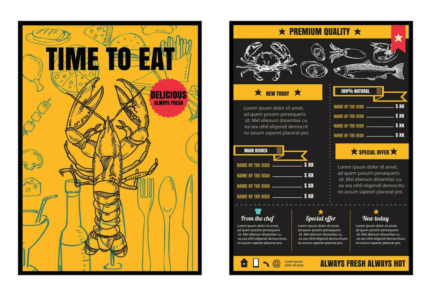 snel voedsel restaurant vector menu sjabloon