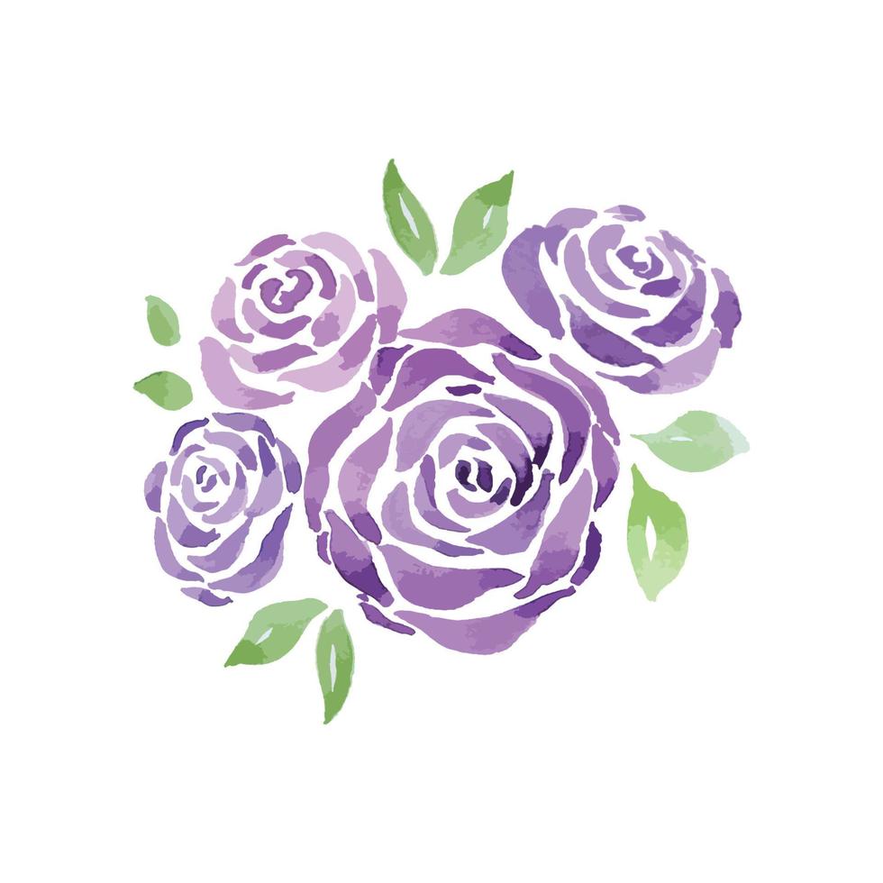 violette roos aquarel, paarse roos vector