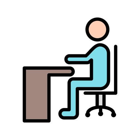 Vector zittend op Bureau pictogram