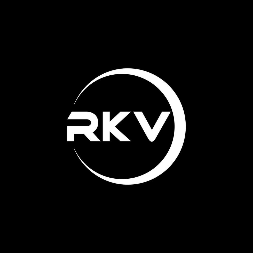 rkv brief logo ontwerp, inspiratie voor een uniek identiteit. modern elegantie en creatief ontwerp. watermerk uw succes met de opvallend deze logo. vector