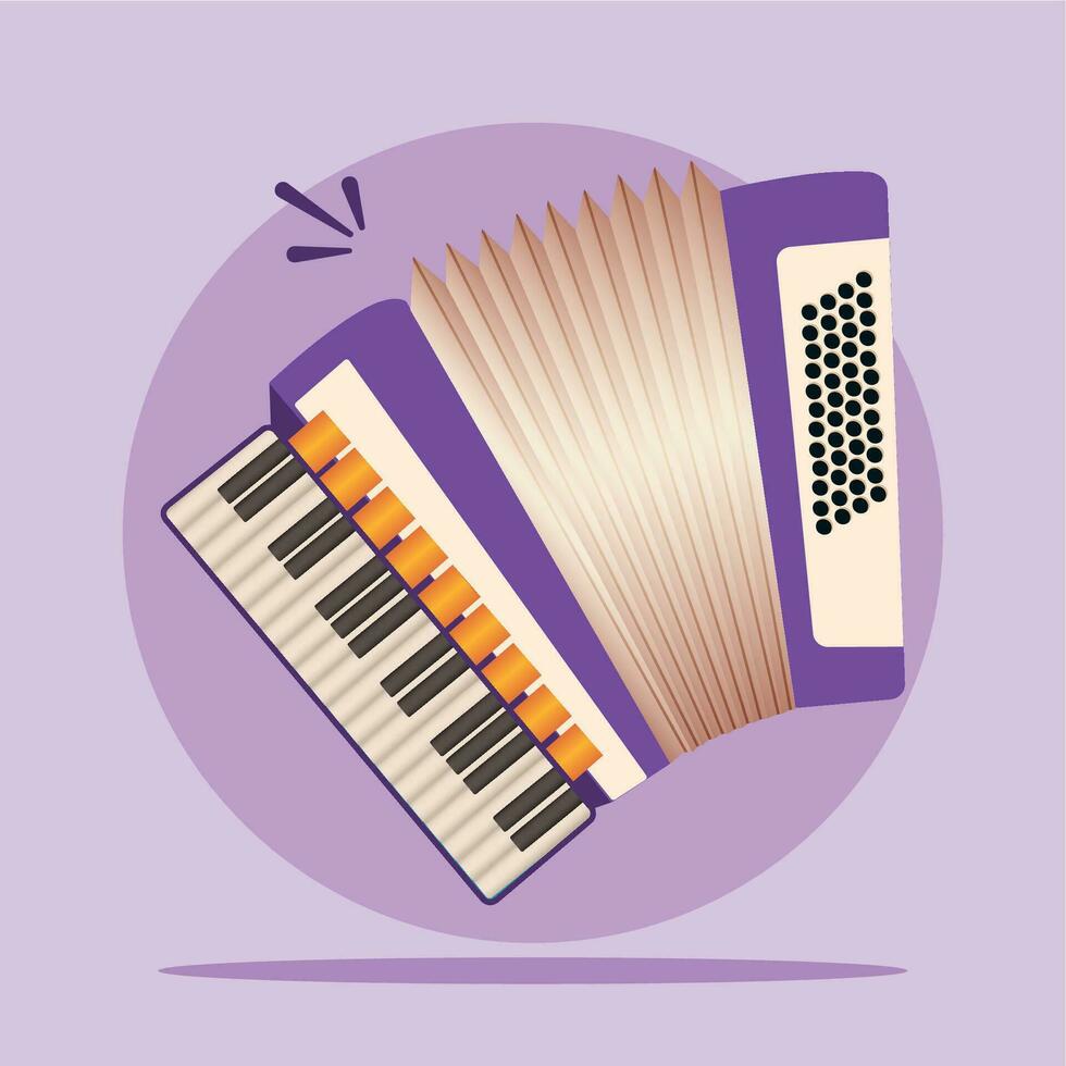 geïsoleerd gekleurde accordeon musical instrument beeld vector illustratie