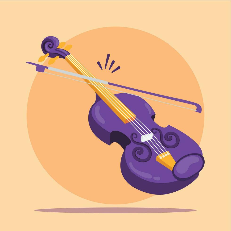 geïsoleerd gekleurde houten viool beeld vector illustratie