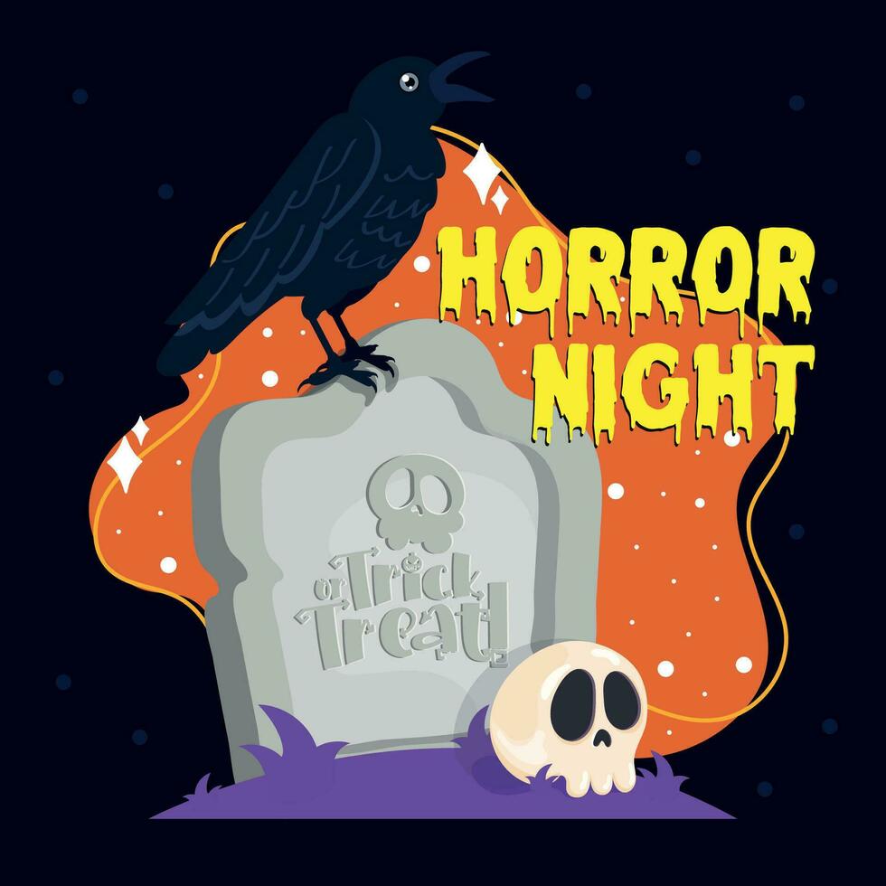 halloween verschrikking nacht poster vector illustratie