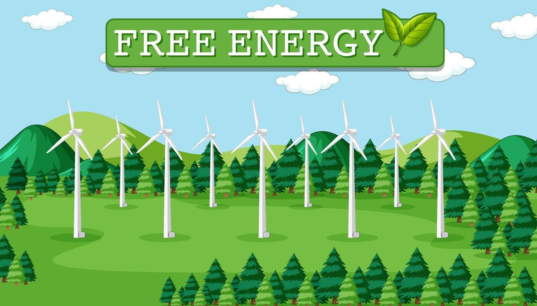 groene energie opgewekt door windturbine vector