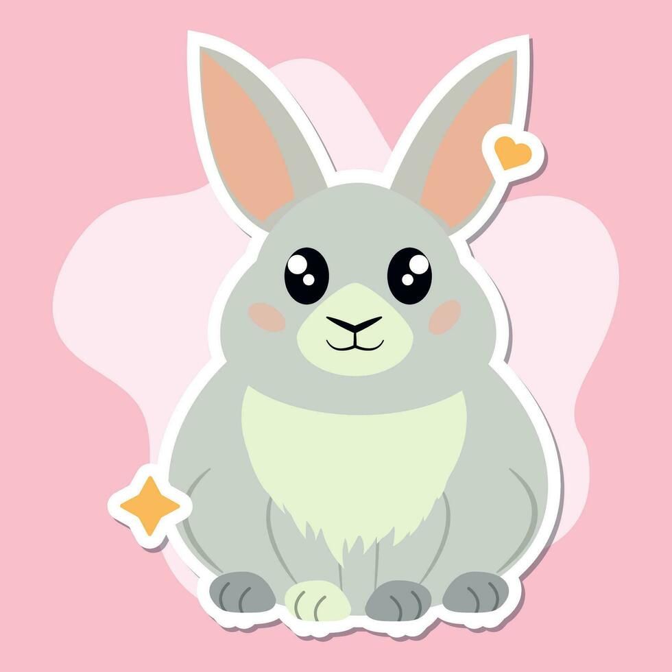 geïsoleerd schattig konijn tekenfilm karakter vector illustratie