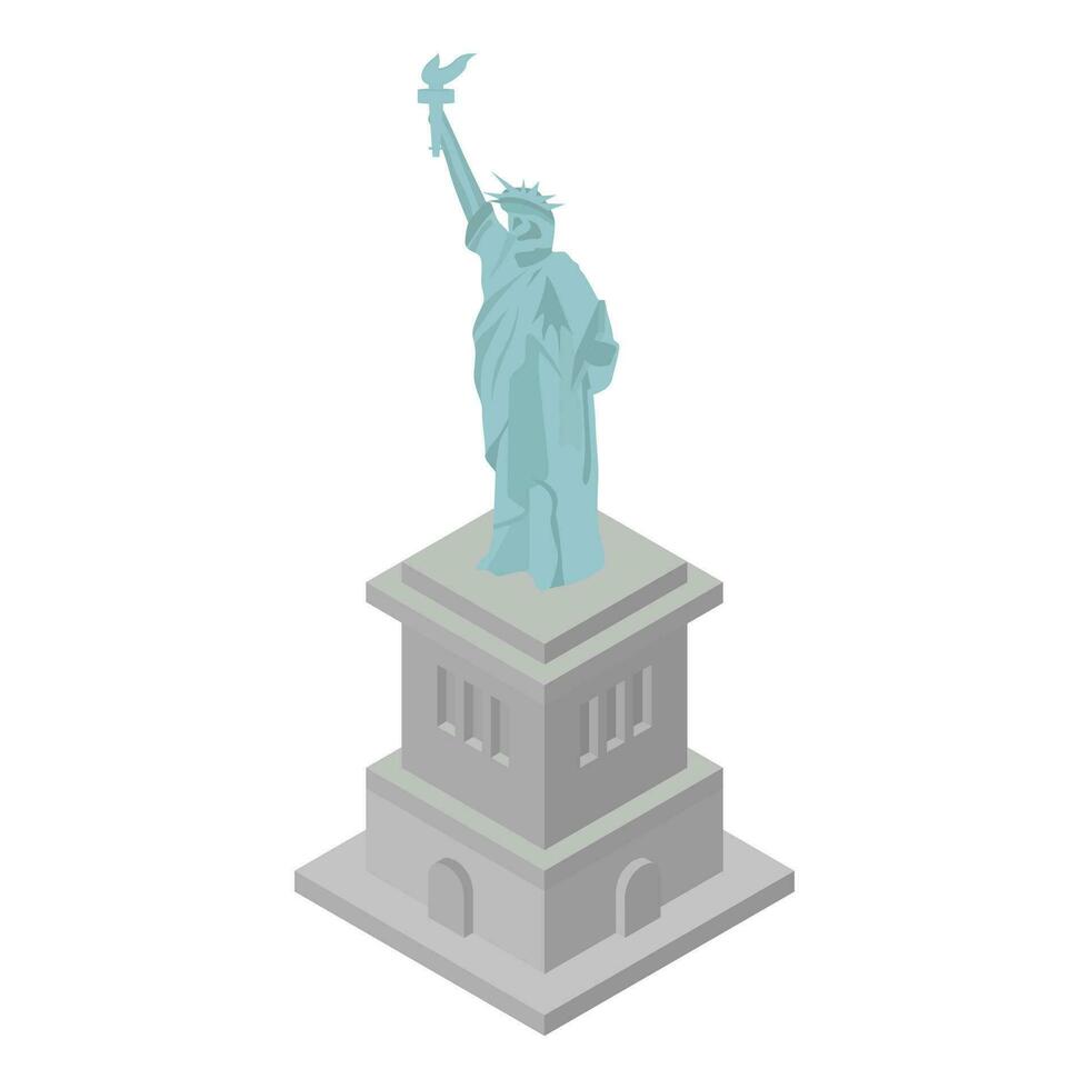 driedimensionaal illustratie onthouden de standbeeld van vrijheid. vector