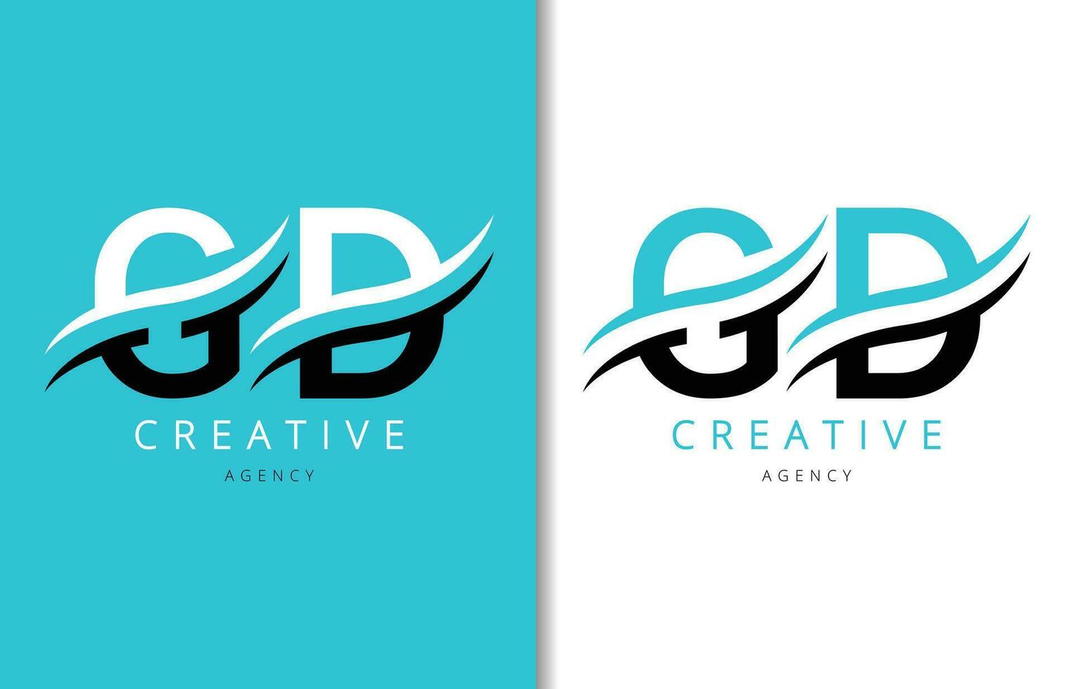 gd brief logo ontwerp met achtergrond en creatief bedrijf logo. modern belettering mode ontwerp. vector illustratie