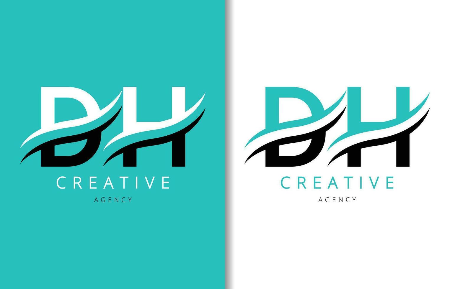 d h brief logo ontwerp met achtergrond en creatief bedrijf logo. modern belettering mode ontwerp. vector illustratie