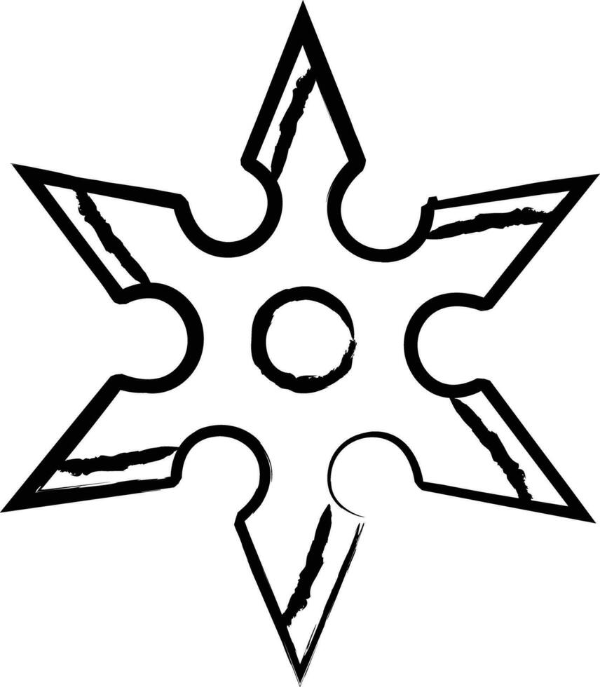 shuriken hand- getrokken vector illustraties