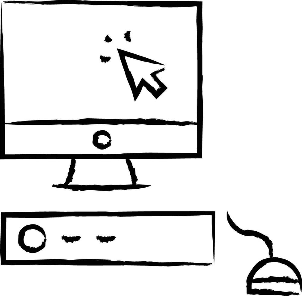 computer hand- getrokken vector illustratie