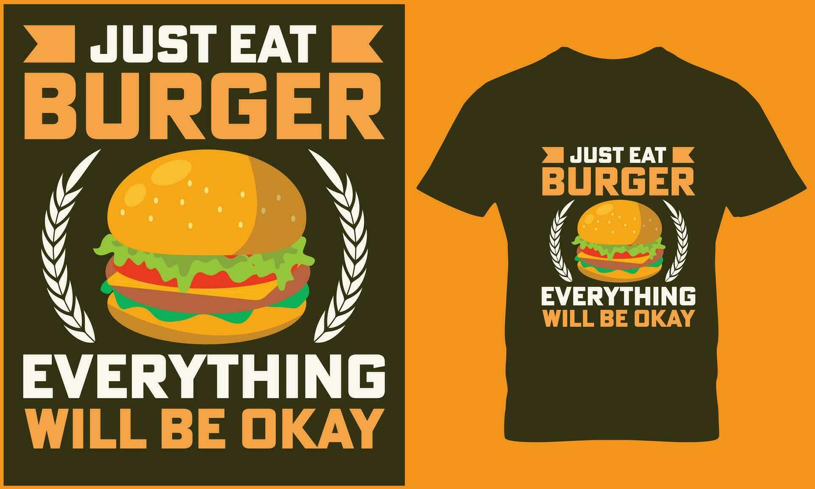 hamburger t-shirt ontwerp vector grafisch.