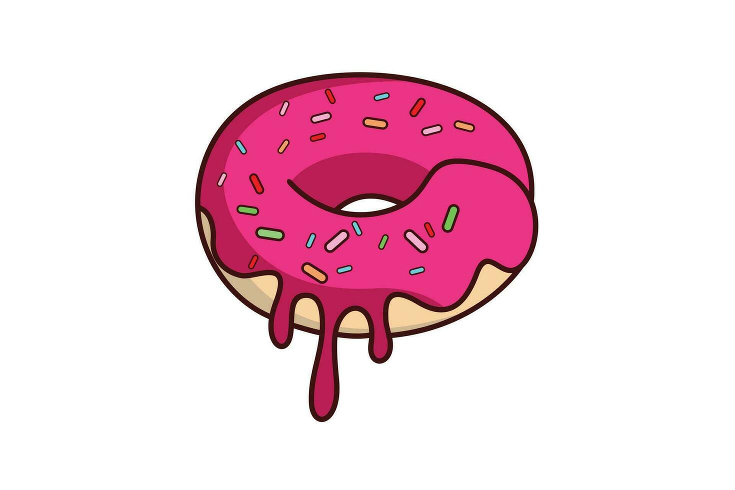 donut logo met aantrekkelijk kleuren vector