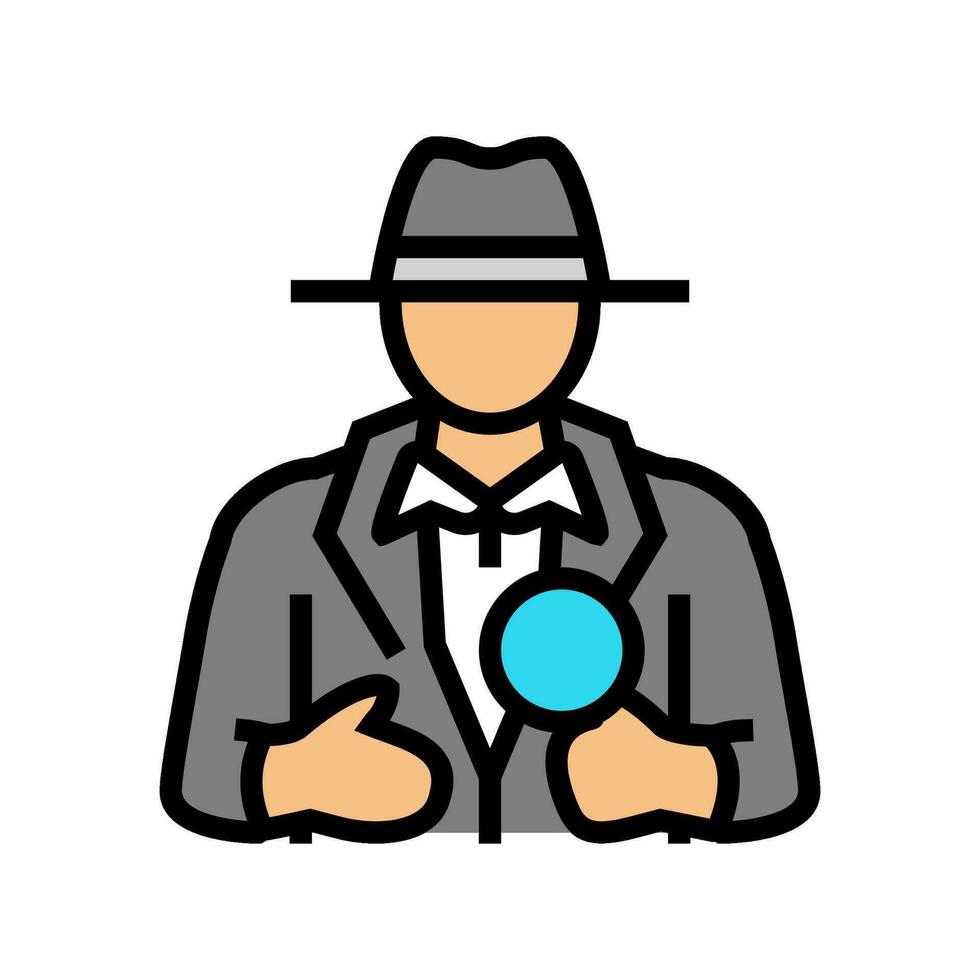 detective zoeken vergroten glas kleur icoon vector illustratie