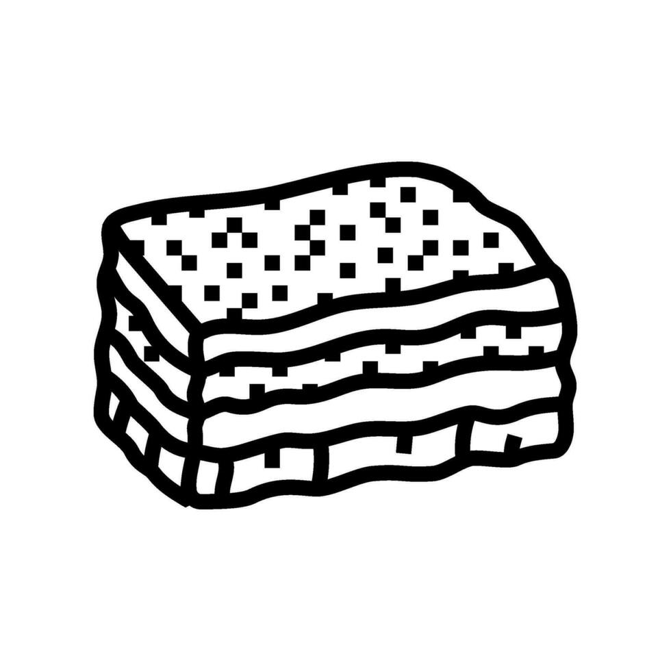 tiramisu toetje Italiaans keuken lijn icoon vector illustratie