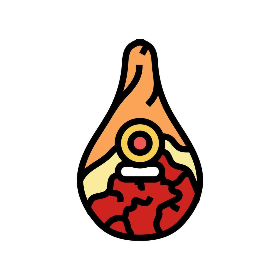 prosciutto ham Italiaans keuken kleur icoon vector illustratie