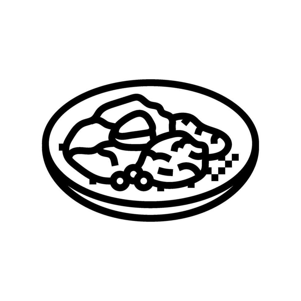 ossobuco stoofpot Italiaans keuken lijn icoon vector illustratie
