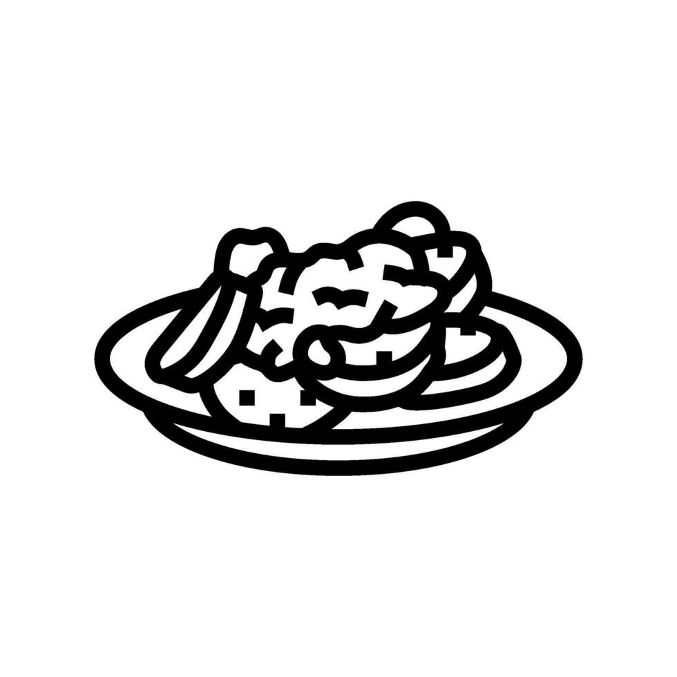 briam Grieks keuken lijn icoon vector illustratie