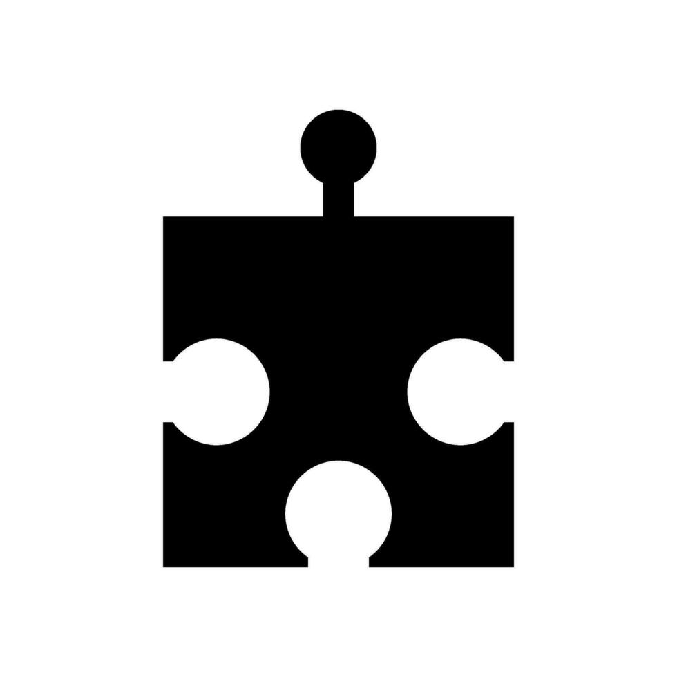 puzzel decoupeerzaag stuk glyph icoon vector illustratie