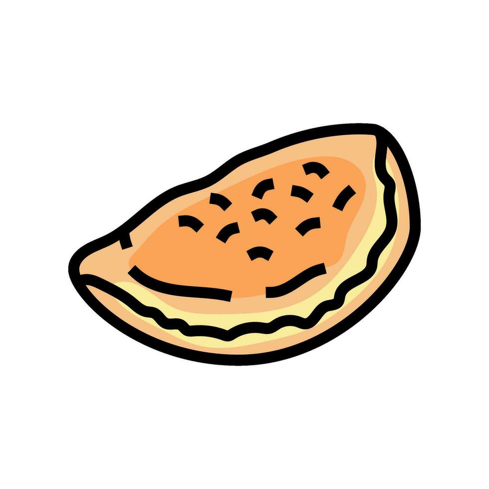 calzone pizza Italiaans keuken kleur icoon vector illustratie