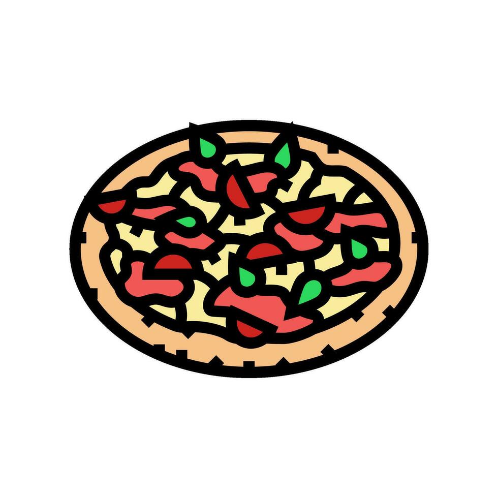 margherita pizza Italiaans keuken kleur icoon vector illustratie