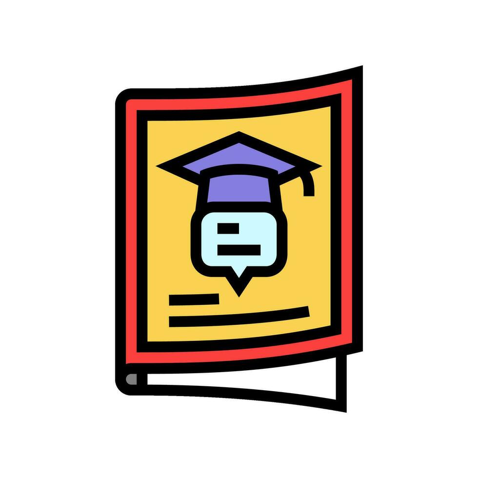 academisch logboek college leraar kleur icoon vector illustratie