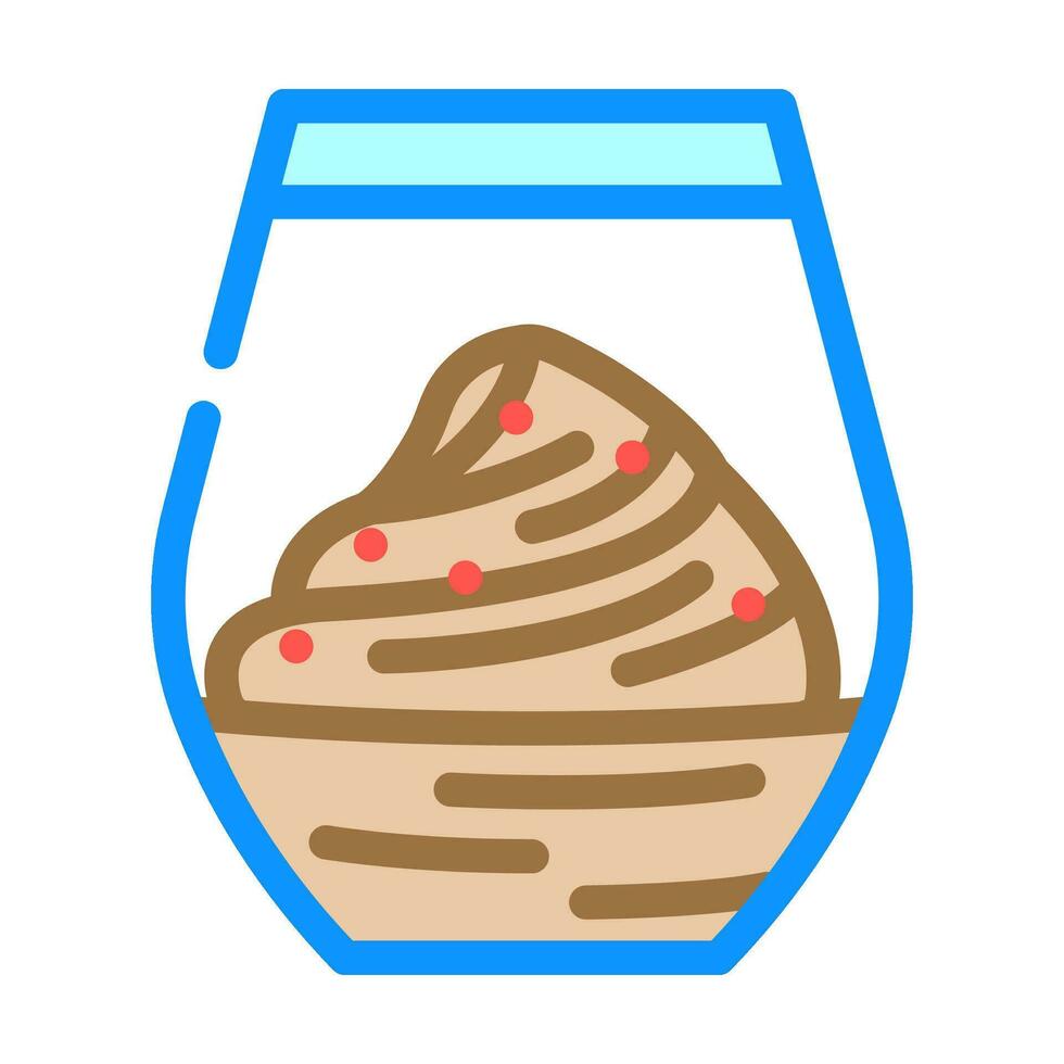 Frans keuken chocola mousse kleur icoon vector illustratie