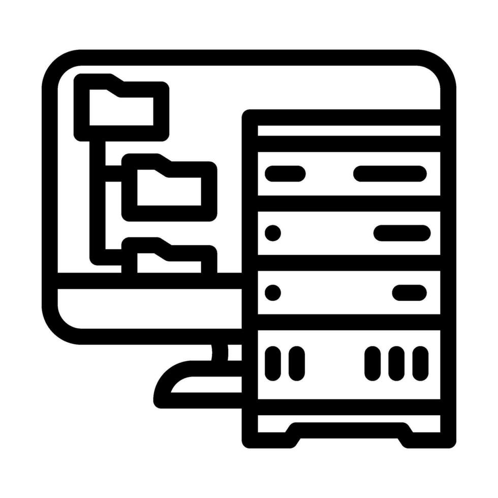 gegevens archiveren databank lijn icoon vector illustratie