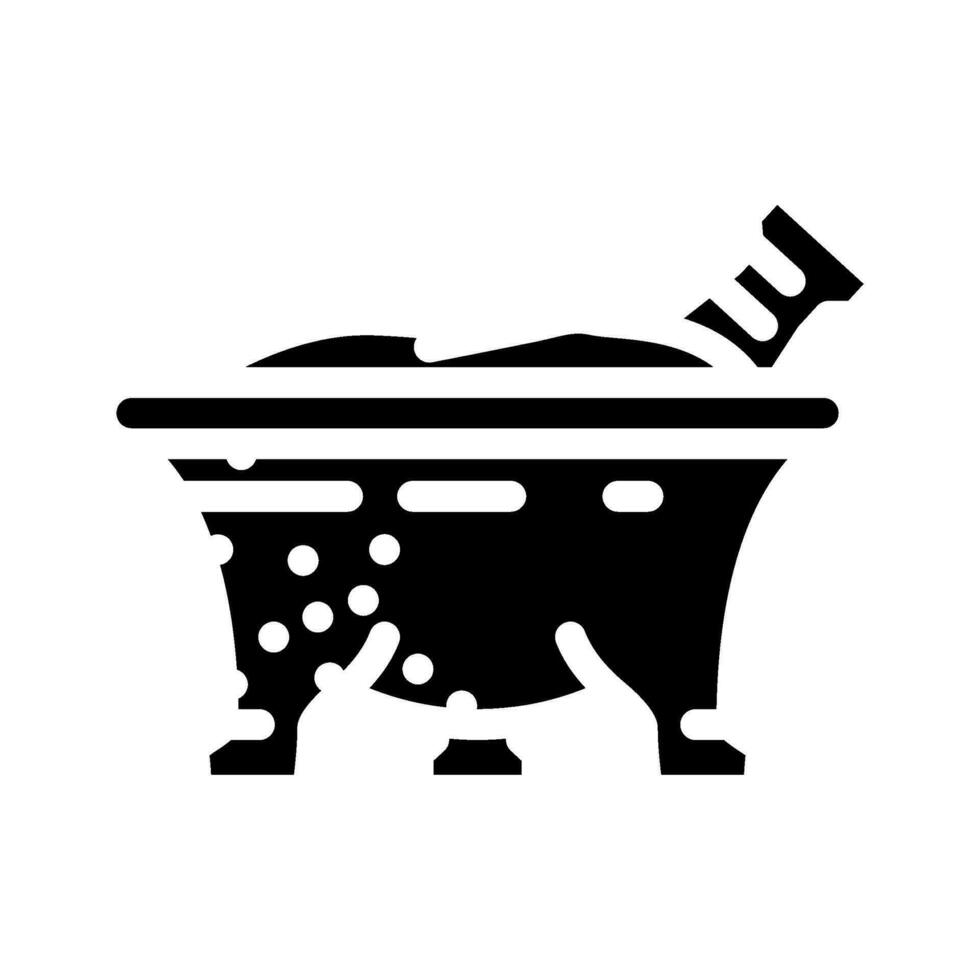molcajete Mexicaans keuken glyph icoon vector illustratie