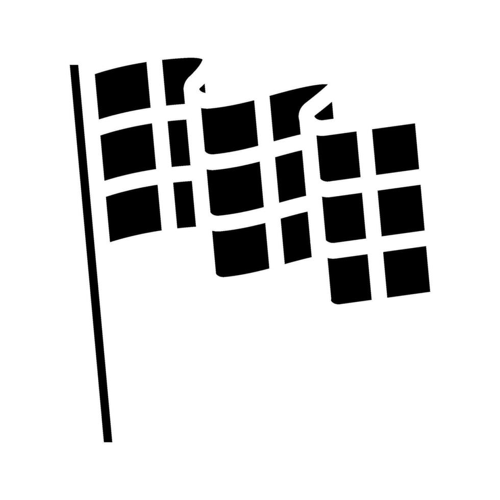 af hebben vlag controleren Mark glyph icoon vector illustratie