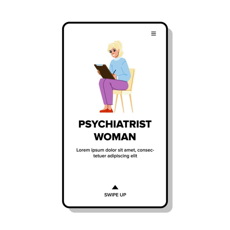 psycholoog psychiater vrouw vector