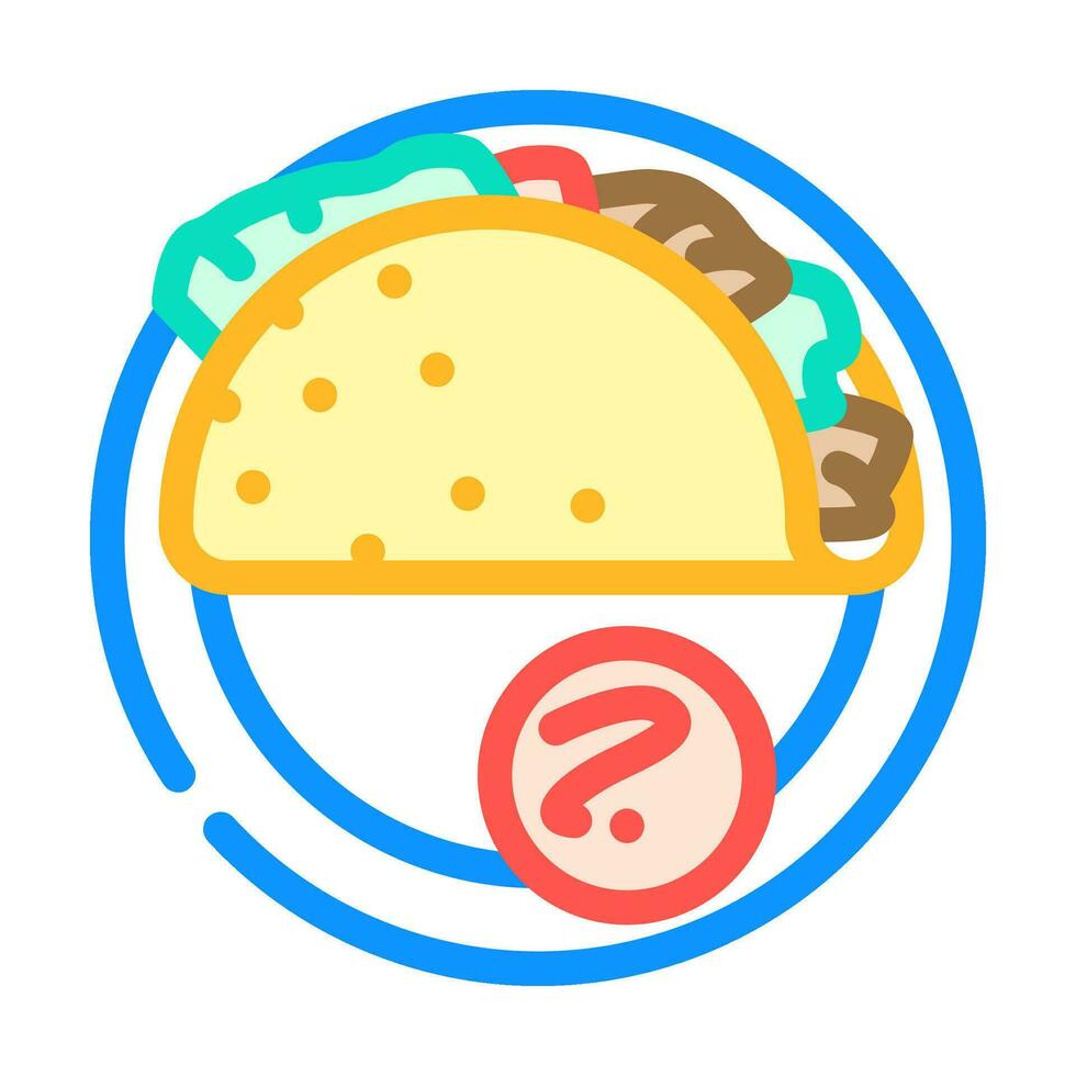 taco's Mexicaans keuken kleur icoon vector illustratie
