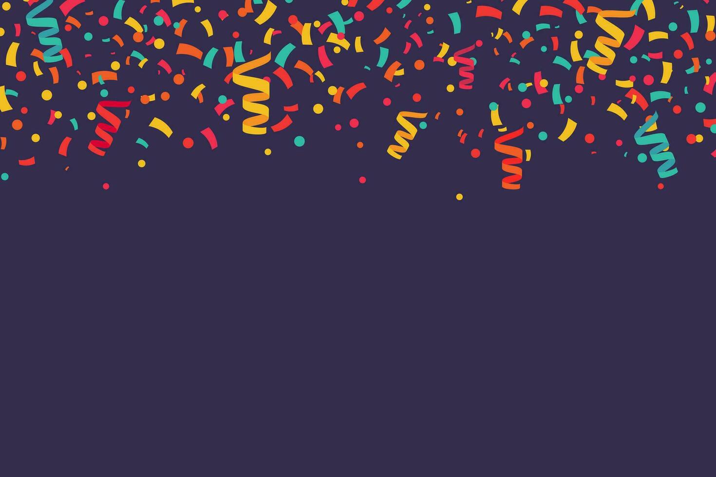 confetti vallend van de top explosie feestelijk vector spandoek. gelukkig dag viering achtergrond vector illustratie
